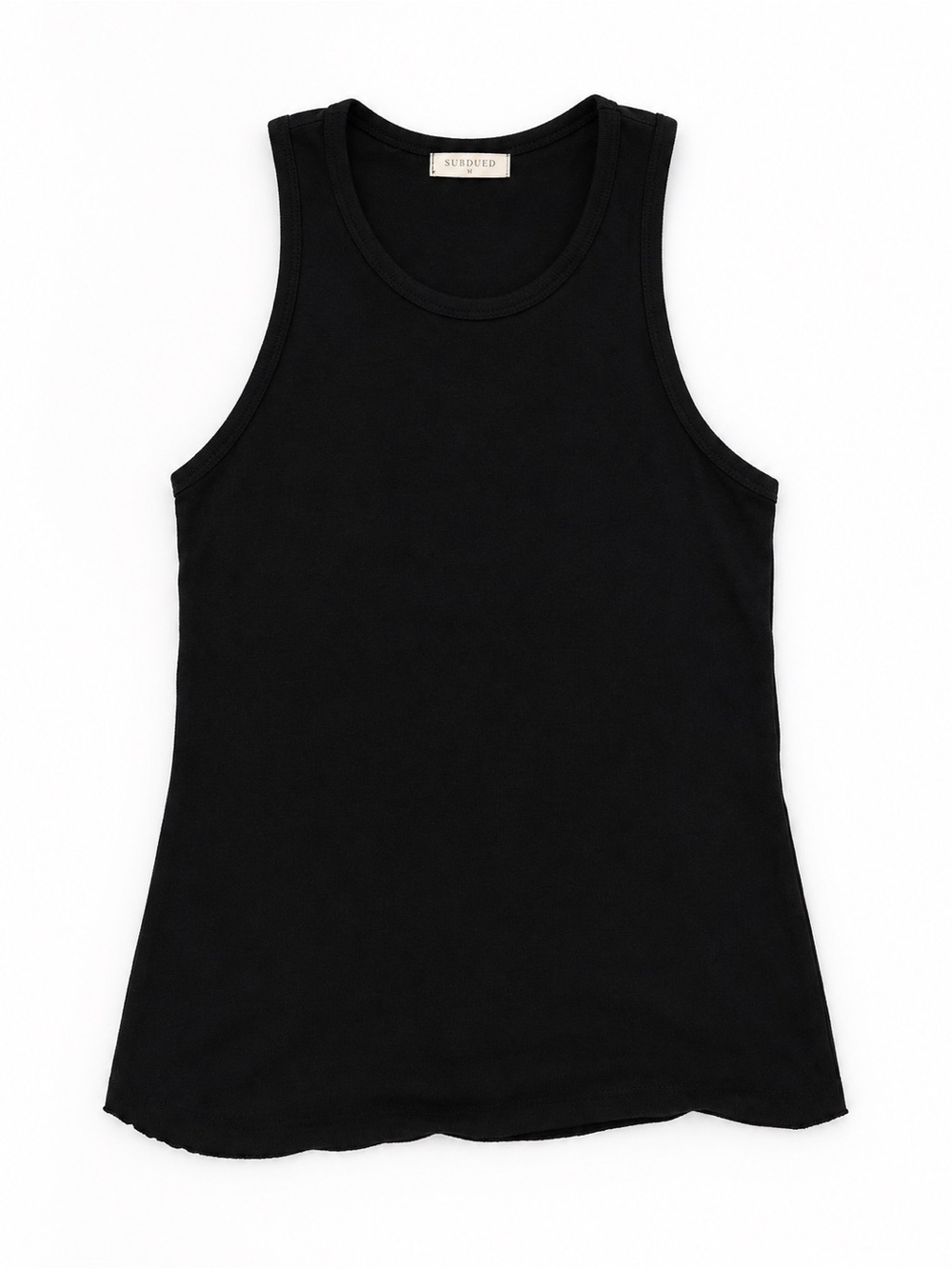 Sueded Black Ribbed Tank by Sueded